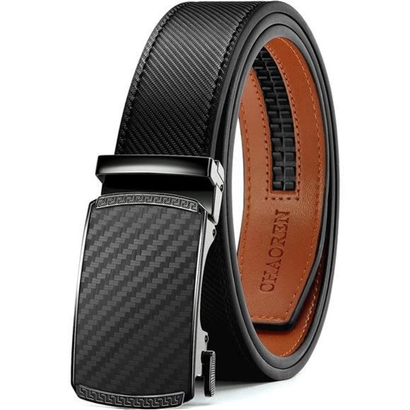Mens Belts Leather Ratchet 1 3/8" for Casual Jeans Adjustable Choose Size - Picture 1 of 6